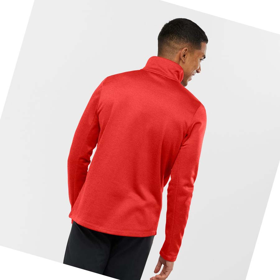 Salomon ESSENTIAL LIGHTWARM HEATHER Erkek Kapüşonlu Sweatshirt Kırmızı | TR 3200MQZ